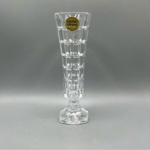 Vintage Cristal D'Arques France Square Cut Crystal Bud Vase 6.75 in.